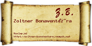 Zoltner Bonaventúra névjegykártya